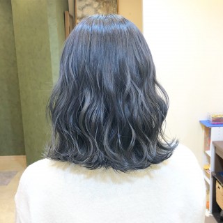 Michi 富田店 古作 蓮 ダークシルバーネイビー ヘアスタイル